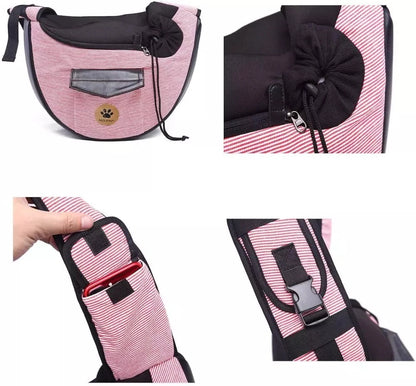 Pet Travel Bag Small Dog Cat Sling Carriers Hands Free Pet Puppy Reversible Pet Bag for Puppy Small Dogs and Cats