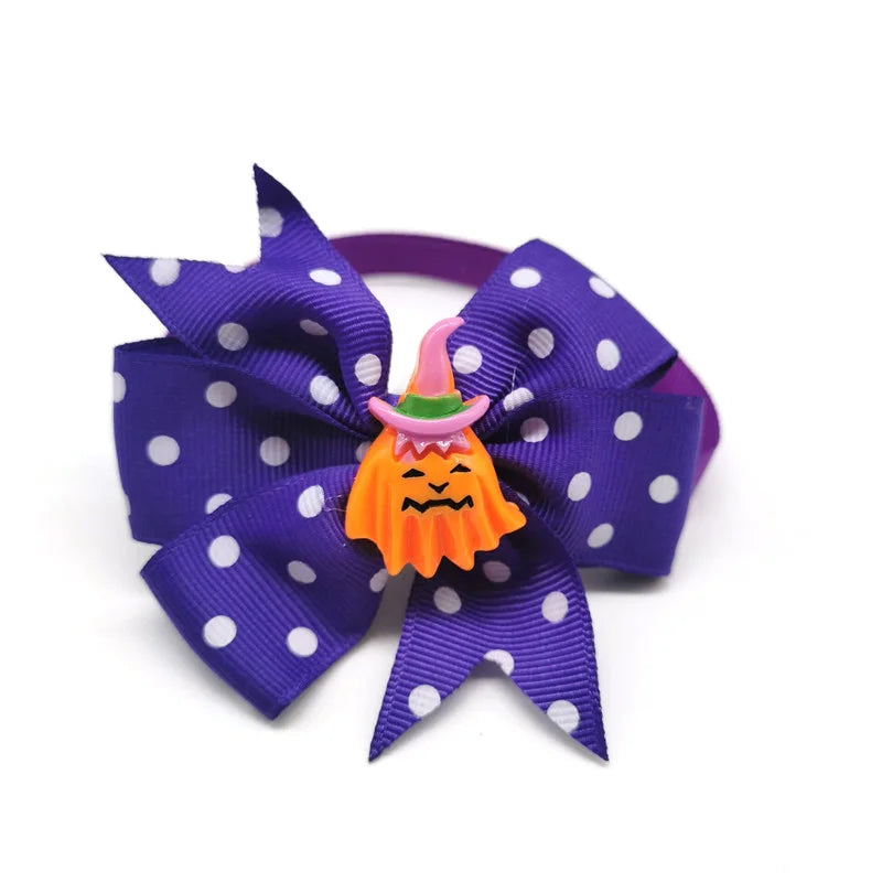 30/50pcs Halloween Pet Dog Cat BowTies Skull Pumpkin Eyes Style Collar Puppy Dog Bowties  Party Accessories Holiday Pet Supplies