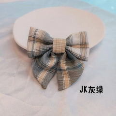 Pet cat Plaid Dog Collar With Bow Tie Basic Dog Cotton Necklace For Pet Gift Washable Bow ties Accessories