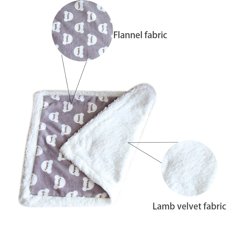 Thick Lamb Fleece Pet Dog Blanket Soft Flannel Cat and Dog Cushion To Keep Warm Cat and Dog Sleeping Blanket Winter Pet Cushion