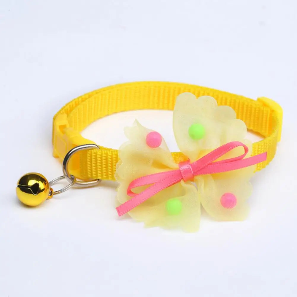 Pet Collar Bow-knot Decor Adjustable Neck Small Kitten Puppy Collar With Bell для собак