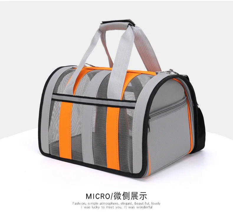 Solid Colour Large Capacity Pet Bag Outdoor Portable Bag Breathable Cute Pet Bag Fashion Foldable Pet Handbag