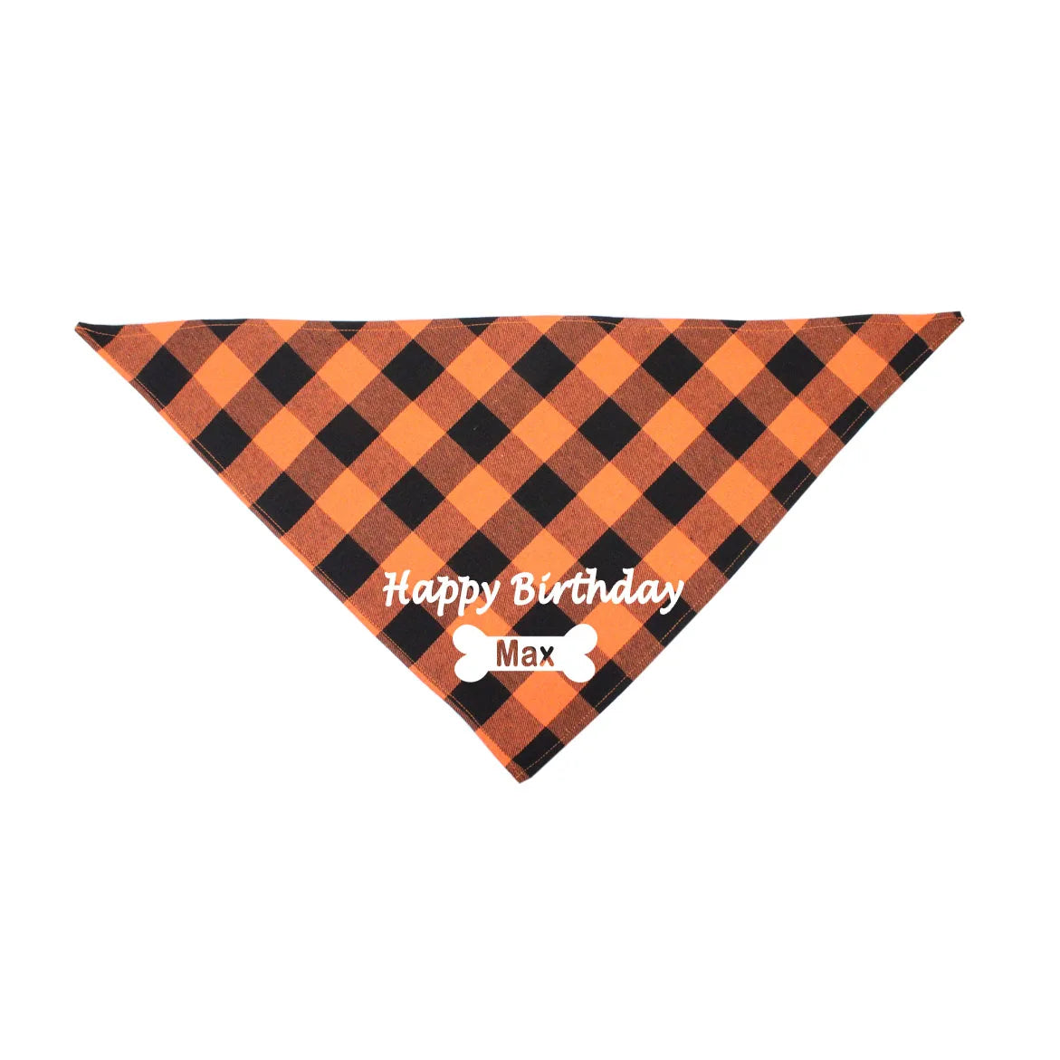 Custom Dog Bandana Happy Birthday Personalized Name Scarf Dog Cat Plaid Triangular Bib Scarf Collar Pet Items Accessories