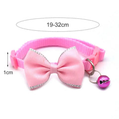 Pet Bow Collar  Exquisite   Pet Cat Collar Kitten Collar Bows with Bell