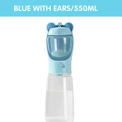 2 in 1 300ml Portable Food Grade Material Dog Cat Travel Pet Water Cup Bottle with Food Dispenser