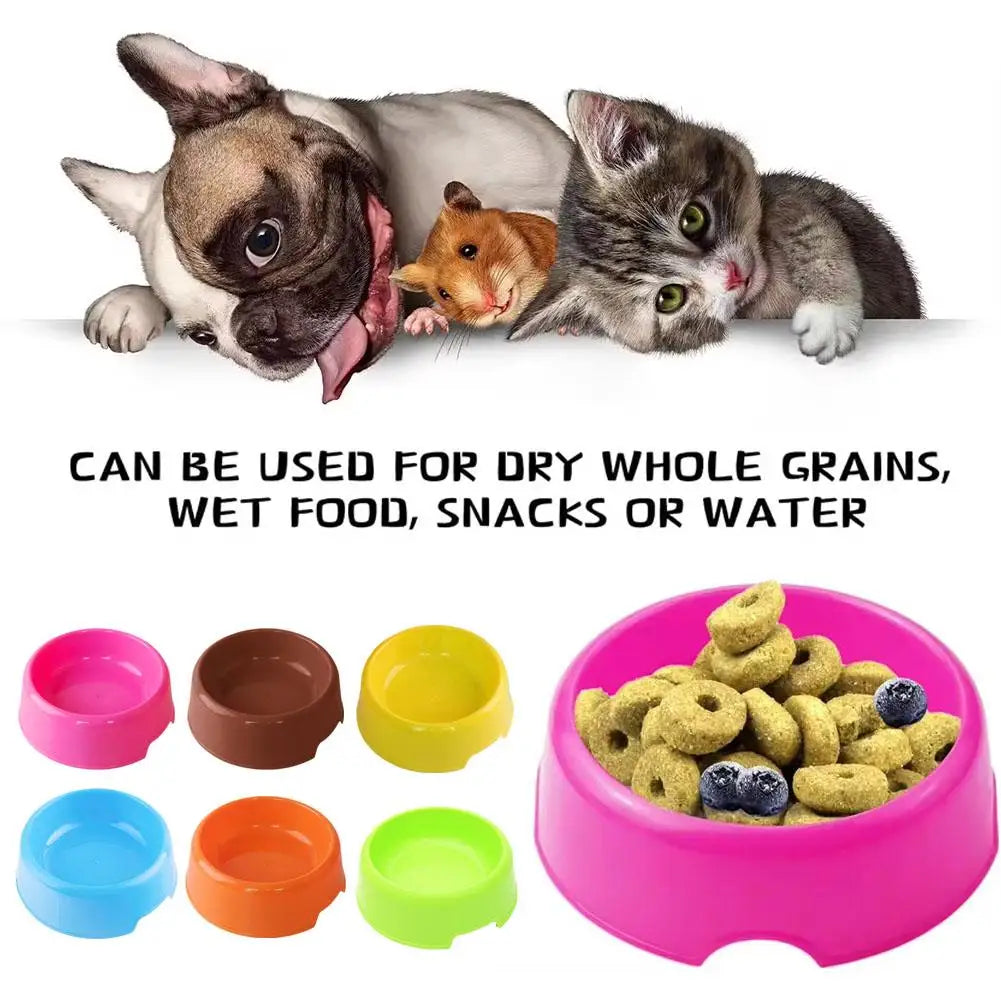 Cute Multi-Purpose Candy Color Plastic Dog Bowls Feeding Pet Feeder Feeding Cat Puppy Food Water Bowls Supplies Dog L3U4