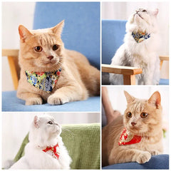 Adjustable Cat Bandana Collar Bow Tie Kitten Dog Cat Scarf Triangular Puppy Bandana Cats Necklace Scarf CatS Bibs Accessories