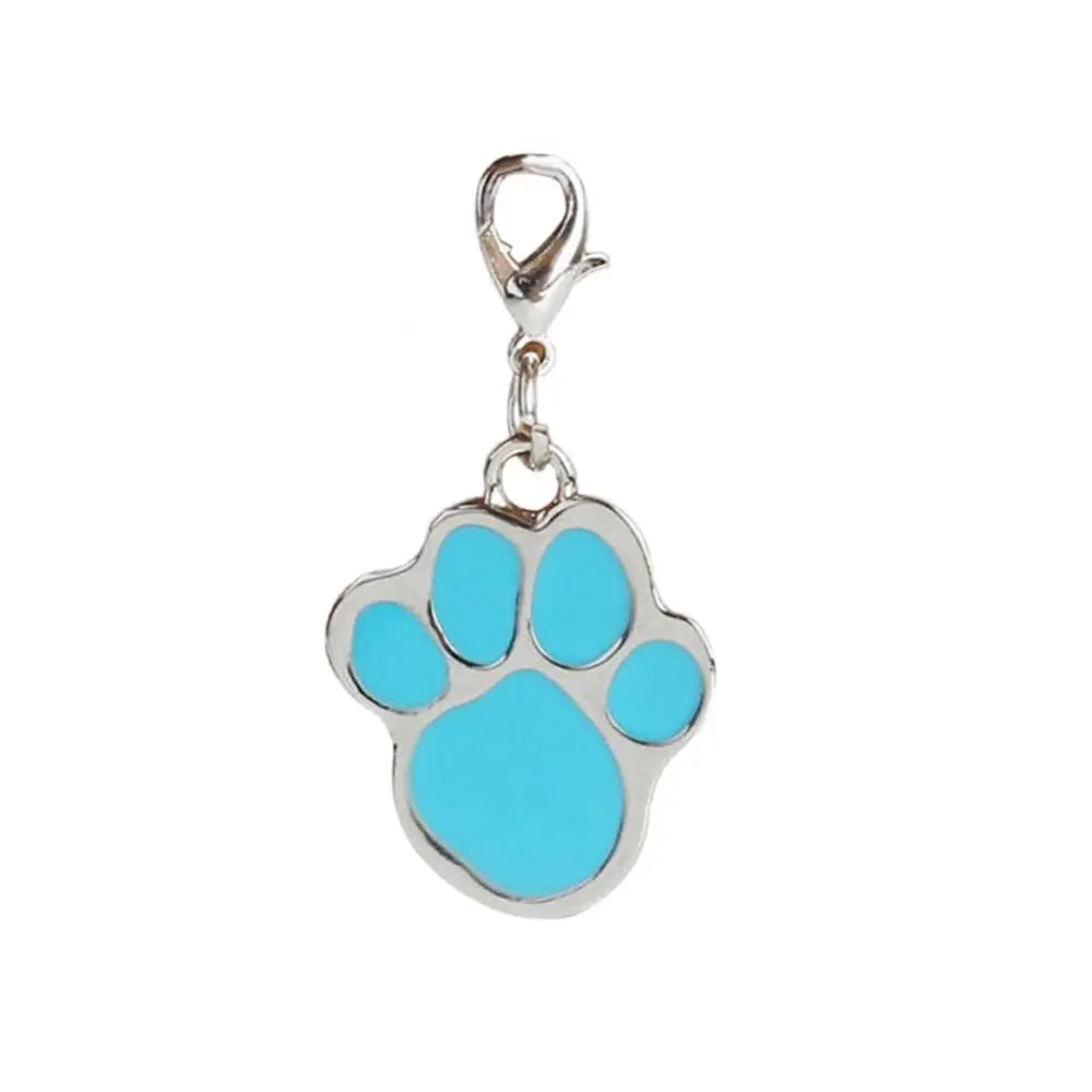 Paw Dog Puppy Cat Anti-Lost ID Name Tags Collar Pendant Charm Pet Accessories Charm For Jewelry Making Glitter Pendant Hanging