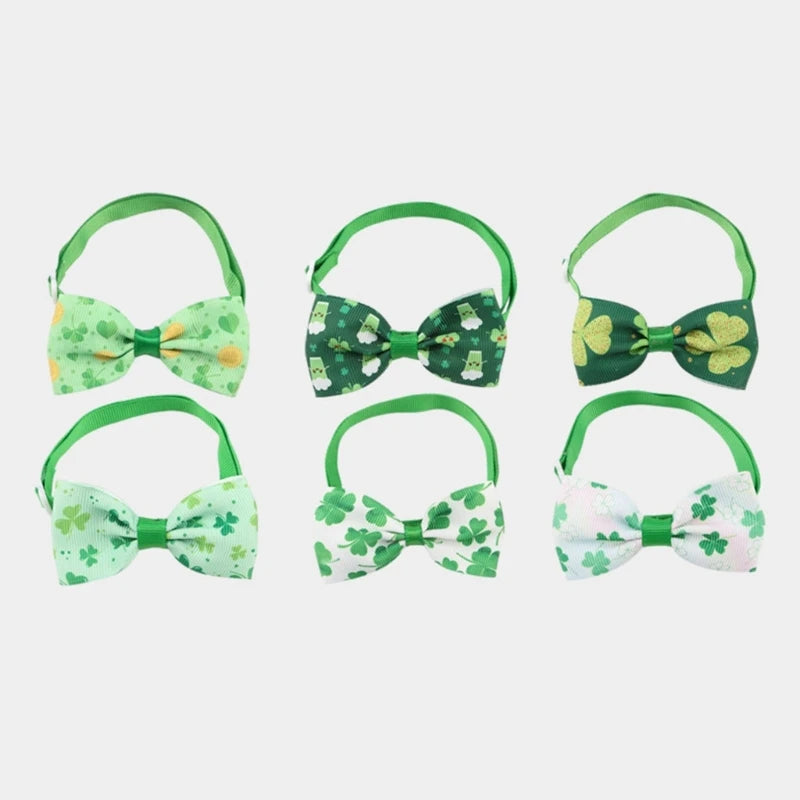 StPatricks Day Pet Bowtie for Cats Dogs Bowknot Collar Festival Party Pet Costume Accessories Kitten Holiday Neckwear