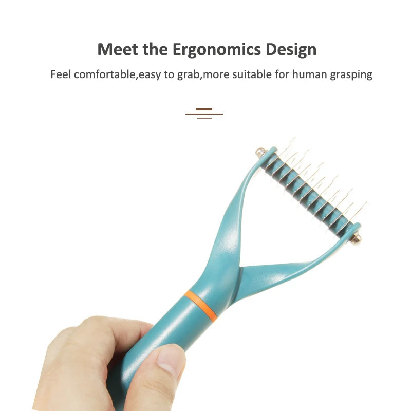 Pet Fur Knot Cutter Dog Grooming Shedding Tools 2-Sided Cat Hair Removal Comb Brush Long Curly Hair Cleaner Comb Pets Supplies