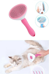 Automatic cleaning pet brush cat dog feather collector comb