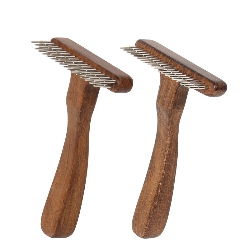 Durable Wooden Handle Nail Rake Dog Comb Vintage Remove Floating Hair Cat Grooming Brush Cleaning Beauty Tools For Pets