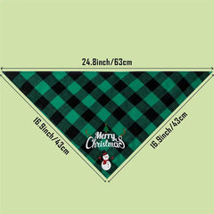 Pet Christmas Triangle Scarf Pet Plaid Printed Scarf Dogs Cats Drool Scarf Pet Scarf Puppy Accessories Pet Supplies Gifts