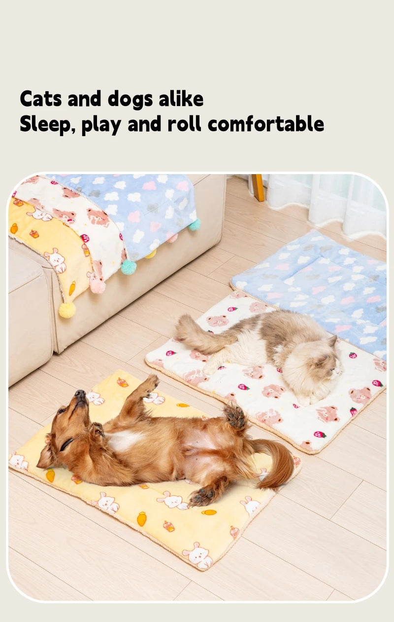 Cat Soft Cushion Plush Pet Dog Sleeping Bed Pet Mats Blankets Mix and Match for Winter Warm Sleep Pet Blanket Accessories