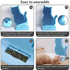 Massage Cat Comb with Catnip, Soft Pet Brush for Cats, Self Groomer, Rubs the Face, Tickling Comb, Grooming Tool