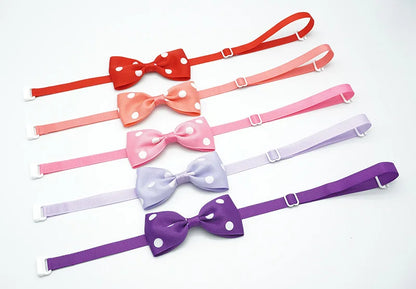 14 Colors Cute Ribbon Dog Bow Ties Puppy Small Dogs Cats Dots Pattern Ties For Collar Handmade Pet Accessories Christmas Gifts