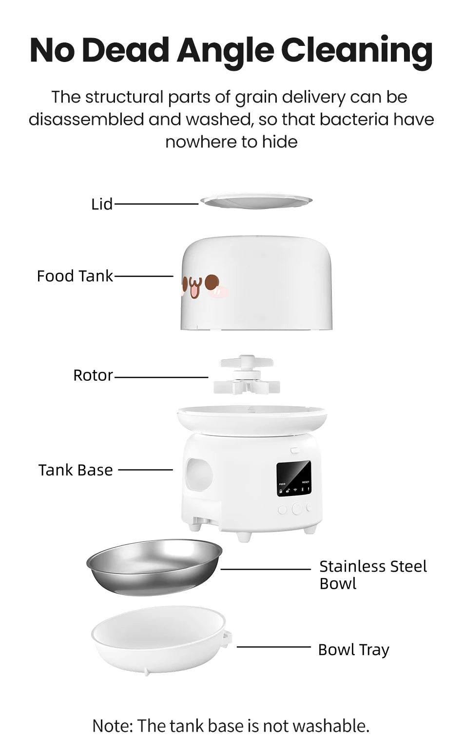 ROJECO WiFi Automatic Cat Feeder 3L Smart Pet Food Dispenser APP Remote Control Pet Feeder Feeding Food Bowl Cat Accessories