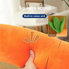 Pet Relaxation Cushion Plush Carrot Dog Toy with Sound for Small Medium Dogs Bite-resistant Pet Chew Toy Comfortable Sleeping