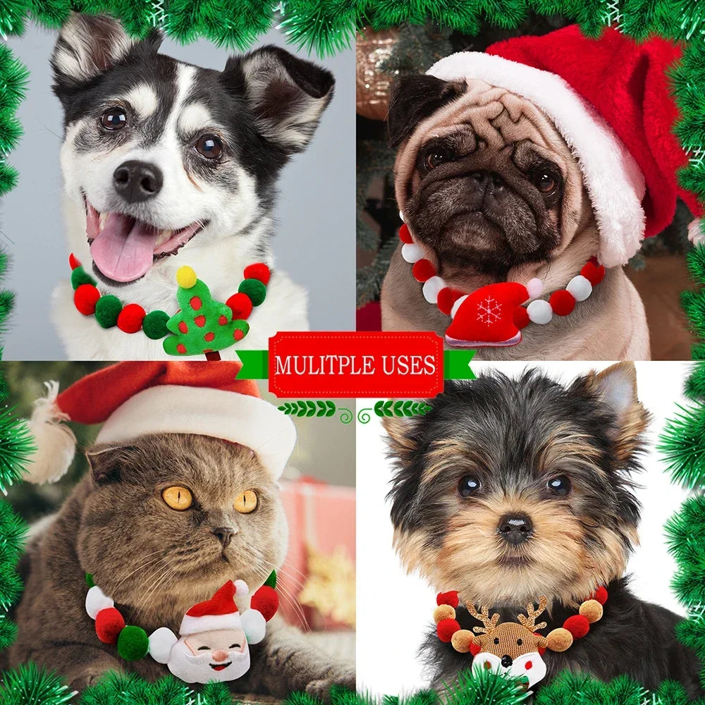 12PCS Novelty Christmas Decoration Pet Bowtie Dog Bow Tie Puppy Bow Ties Red Collar Large Dog for Small Dogs Pet Accessories