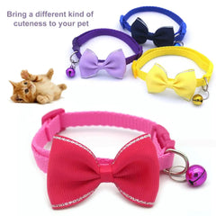 Pet Bow Collar  Exquisite   Pet Cat Collar Kitten Collar Bows with Bell