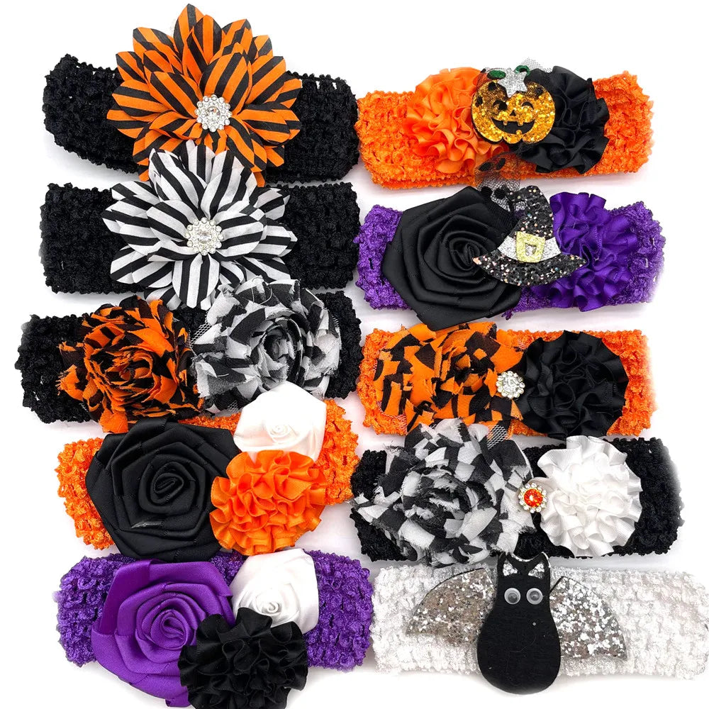 30 Pcs Halloween Mix Style Dog Collars with Elastic Band Pumpkin Accessories for Middle Large Dog Bow Tie Pet Supplies