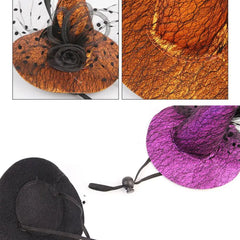 Cat Witch Hat Cosplay Halloween Outfits Witch Hat Photography Props Decorative Pet Cat Halloween Apparel Dog Cosplay Accessories