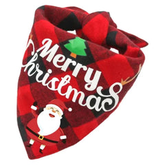 Pet Christmas Triangle Scarf Pet Plaid Printed Scarf Dogs Cats Drool Scarf Pet Scarf Puppy Accessories Pet Supplies Gifts