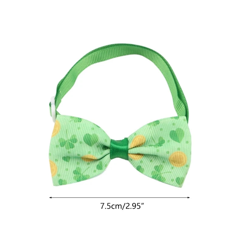 StPatricks Day Pet Bowtie for Cats Dogs Bowknot Collar Festival Party Pet Costume Accessories Kitten Holiday Neckwear