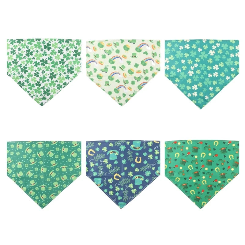 Irish Festival Party Dogs Bandana Dogs StPatricks Costume NeckScarf Collar Holiday Dress Up Dogs Floral Printed Bandanas