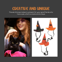 3 Pcs Witch Hat Headband Decor Cosplay Pet Lovely Cat Halloween Dog Adjustable Festival Sheng Xia Adorable