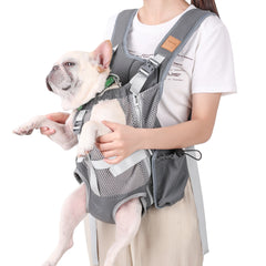 Dog Carrier Backpack for Small Dogs Breathable Hands-Free Adjustable Legs-Out Dog Bag Pet Travel Bag for Biking Hiking Walking