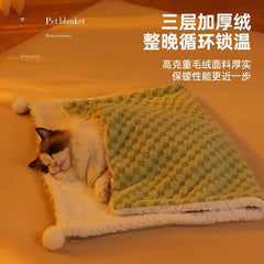 B111418260112Dog mat cat blanket autumn and winter sleeping mat sleeping floor mat winter warmth pet supplies universal bedding