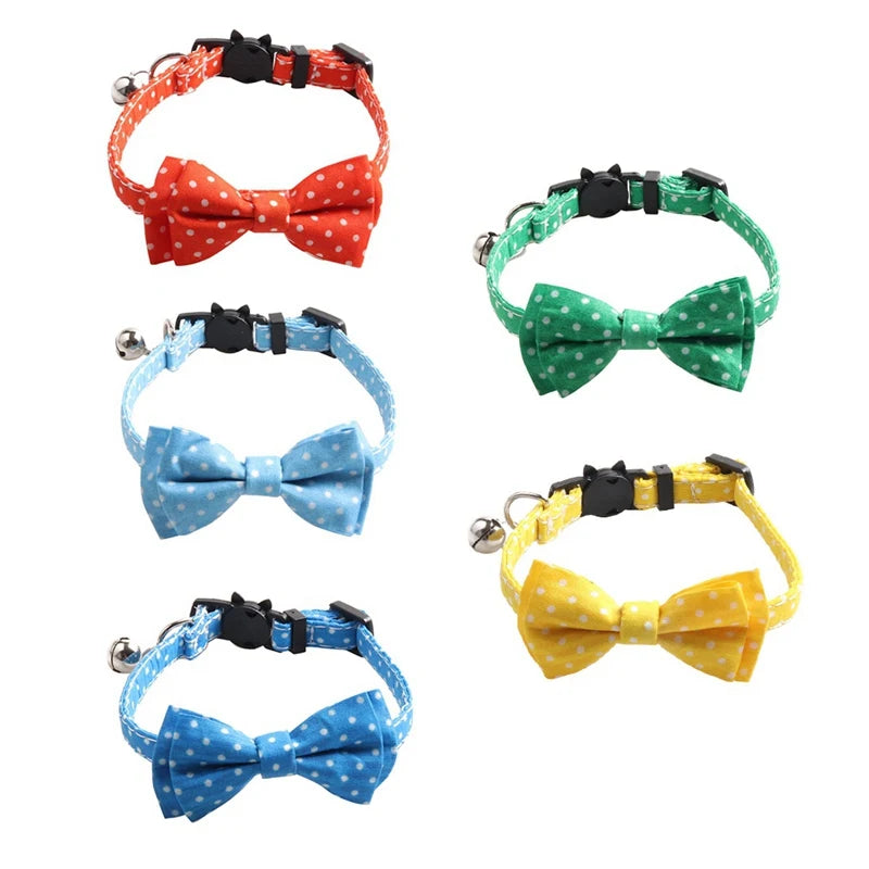 Pet Cat Dog Collar Christmas Snowflake Red Bow Adjustable Pet Bowknot Necktie Collar Stripe and Flag Bow Tie Dropship