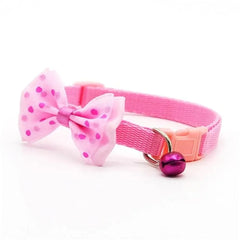 JUDAI Bow Decor Pet Collar Adjustable Dot Design Cute Bell Dog Collar Bow Kitten Collar Pet Supplies Clothing Accessories