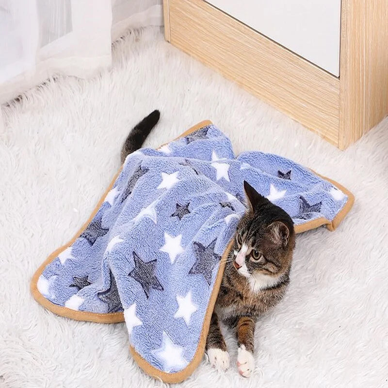 Millet Brown Pink Dot Pattern Pet Blanket Soft Flannel Multicolor Pet Bed Dog Puppy Cat