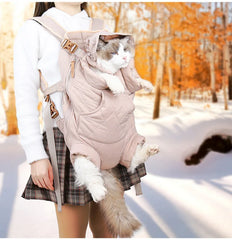 New Dog Carrier Bag Thickened Pet Outgoing Portable Strap Chest Backpack Free Hands Warm Backpack In Winter for Kitten and Puppy