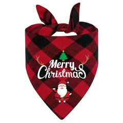 Pet Christmas Triangle Scarf Pet Plaid Printed Scarf Dogs Cats Drool Scarf Pet Scarf Puppy Accessories Pet Supplies Gifts