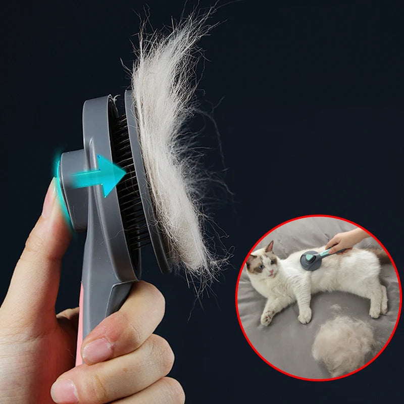 Cat Comb Dog Hair Remove Brush Pet Grooming Slicker Needle Comb Removes Tangled Self Cleaning Pet Supplies Accessories