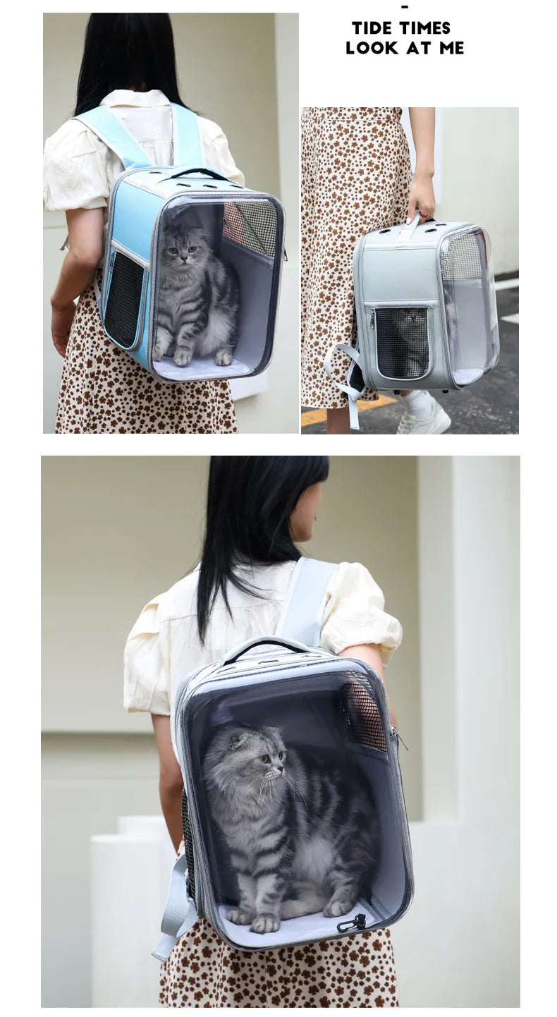 Cat Backpack Carrier Expandable Pet Carrier Backpack for Cats Dogs Small Animals Airline Approved Pet Travel Carrier