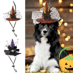 Cat Witch Hat Cosplay Halloween Outfits Witch Hat Photography Props Decorative Pet Cat Halloween Apparel Dog Cosplay Accessories