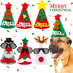 1PCS Cute Pet Dog Hat Christmas Puppy Dog Hat Accessories for Small Dogs Costume Dog Hats for Cats Dogs Costumes Pet Supplies