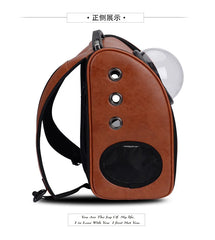 Pu Leather Soft Material Breathable Pet Capsule Dog Carrier Backpack for Cat and Small Animals