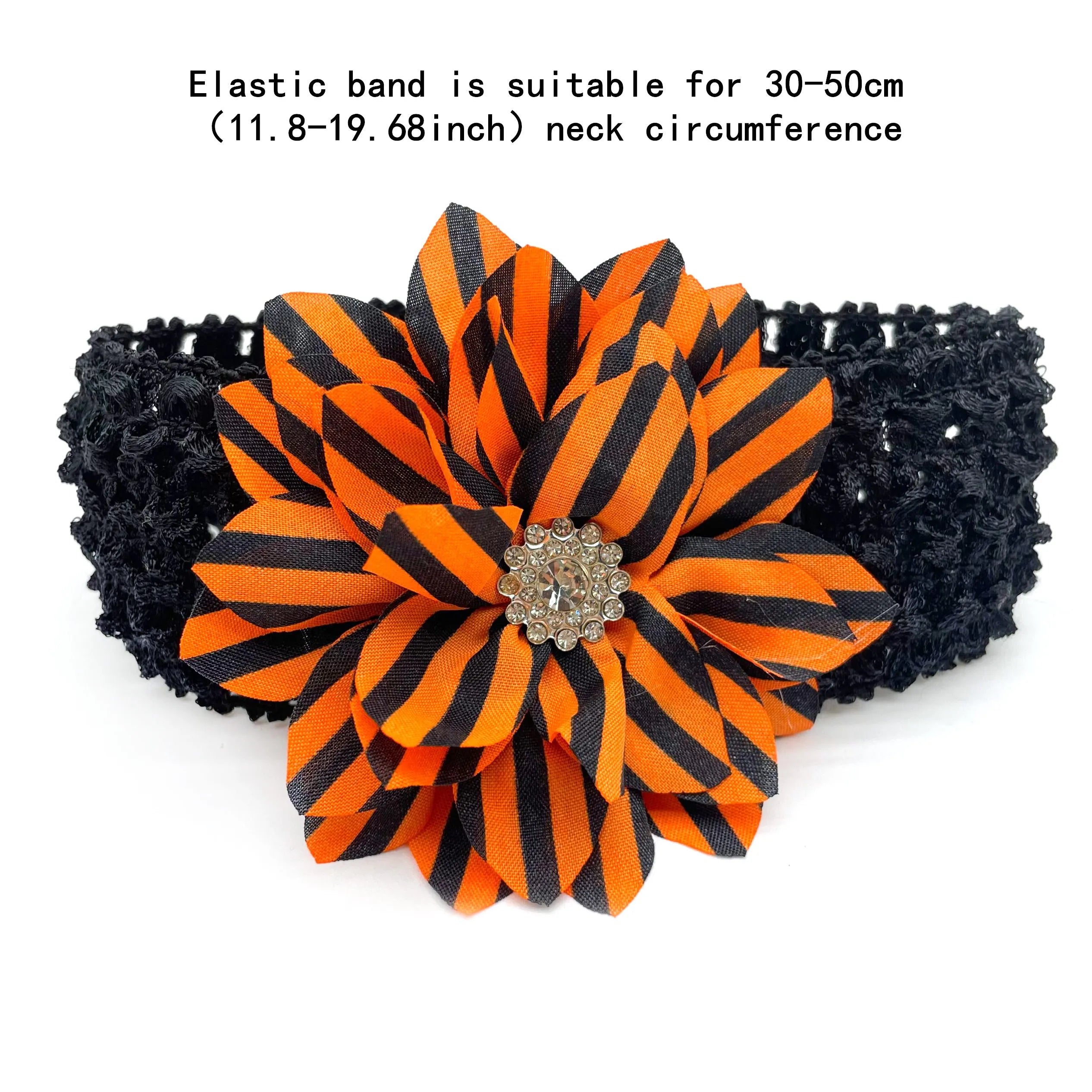 30 Pcs Halloween Mix Style Dog Collars with Elastic Band Pumpkin Accessories for Middle Large Dog Bow Tie Pet Supplies