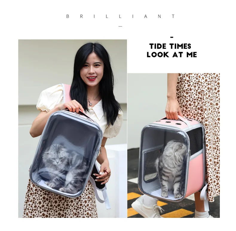 Cat Backpack Carrier Expandable Pet Carrier Backpack for Cats Dogs Small Animals Airline Approved Pet Travel Carrier