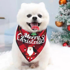 10/1PCS Christmas Pet Bandana Bib Dog Triangular Scarf Collar Cotton Bandanas for Dogs Cats Puppy Xmas Party Saliva Towel Supply