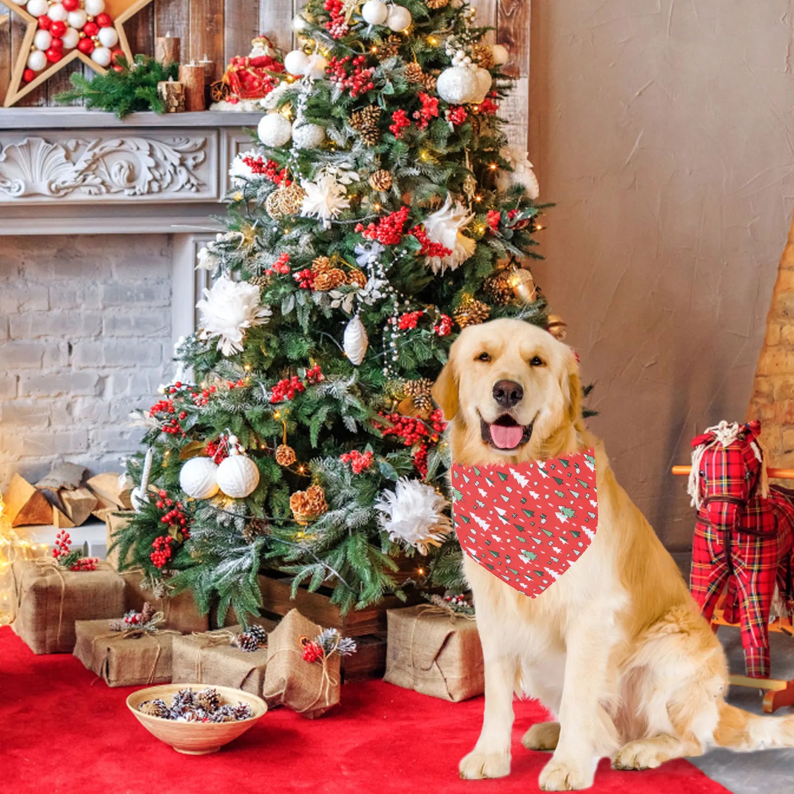 Christmas Dog Bandanas Dog Triangle Scarf Bib Pet Cat And Dog Decorative Triangle Scarf Pet Costume Accessories For Small Medium