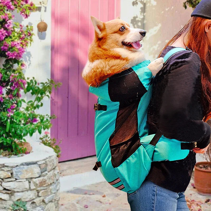 Fashion Waterproof Dog Travel Backpack Thickened Widened Straps Pet Carrier Bags To Be Cozy Eazy for Medium Dogs Corgi