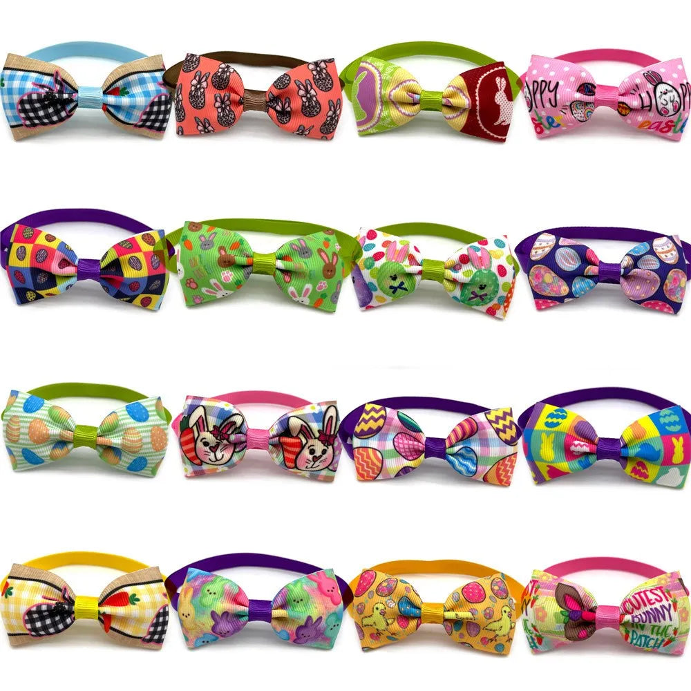 New Easter Small Dog Bow Ties Eggs Rabbit Pet Products Neck Tie Collar Pet Grooming Supplies for Small Dog Accessories