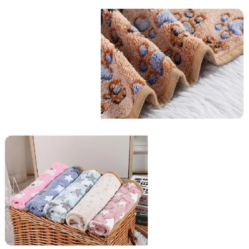 Millet Brown Pink Dot Pattern Pet Blanket Soft Flannel Multicolor Pet Bed Dog Puppy Cat