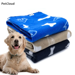 Pet Soft Warm Blanket Microfiber Towel For Dog Bath Puppy Winter Polyester Plush Bone Print Dog Drying Towel Pet Supplies